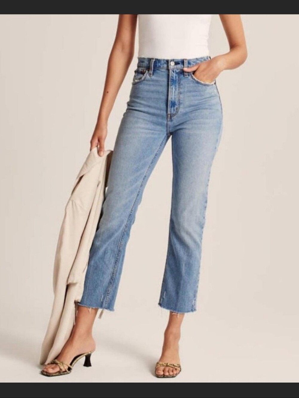 Abercrombie Ultra High Rise Ankle Straight Jean